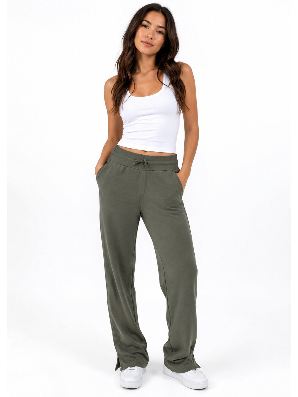 belle by kim Gravel Petite SoubaLuxe Draustring Waist Pant Tea Leaf, PXS   #14-